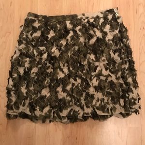 JCrew textured mini skirt - olive, cream, black
